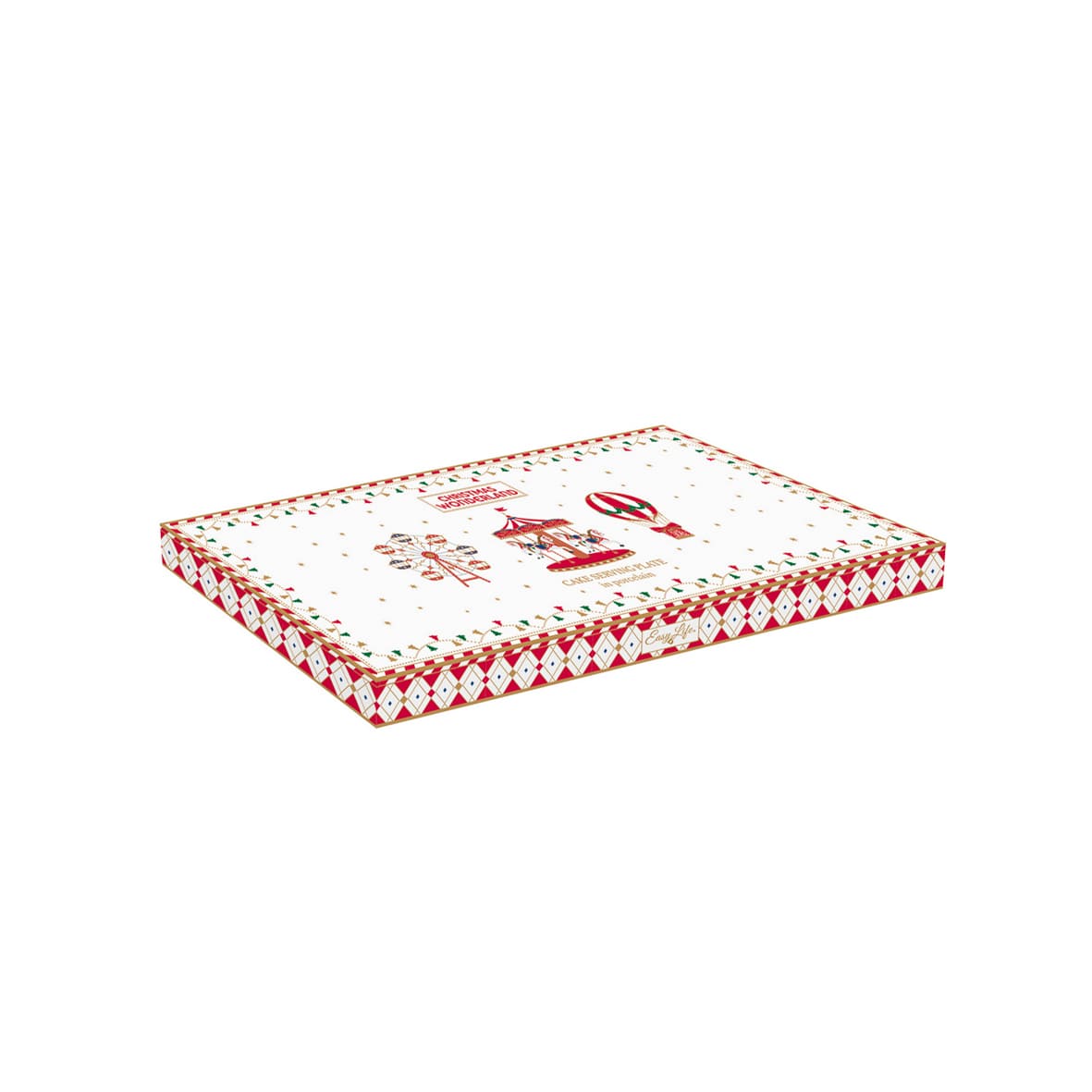 EASY LIFE Christmas Wonderland Vassoio 35x15cm Porcellana Tavola di Natale