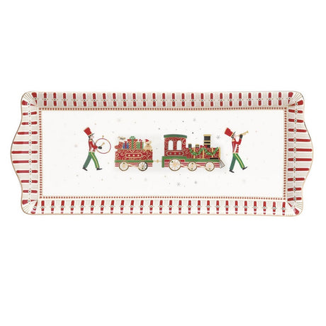EASY LIFE Polar Express Vassoio 35x15cm Porcellana Tavola di Natale