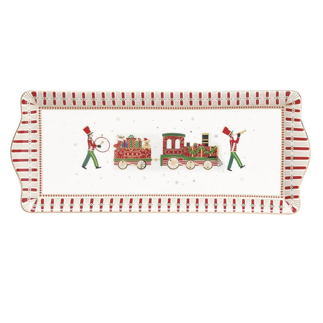 EASY LIFE Polar Express Vassoio 35x15cm Porcellana Tavola di Natale