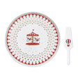 EASY LIFE Christmas Wonderland Piatto Torta con Paletta 32cm Porcellana Tavola di Natale