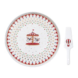 EASY LIFE Christmas Wonderland Piatto Torta con Paletta 32cm Porcellana Tavola di Natale