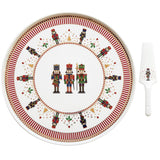 EASY LIFE Nutcracker Schiaccianoci Piatto Torta con Paletta 32cm Porcellana Tavola di Natale