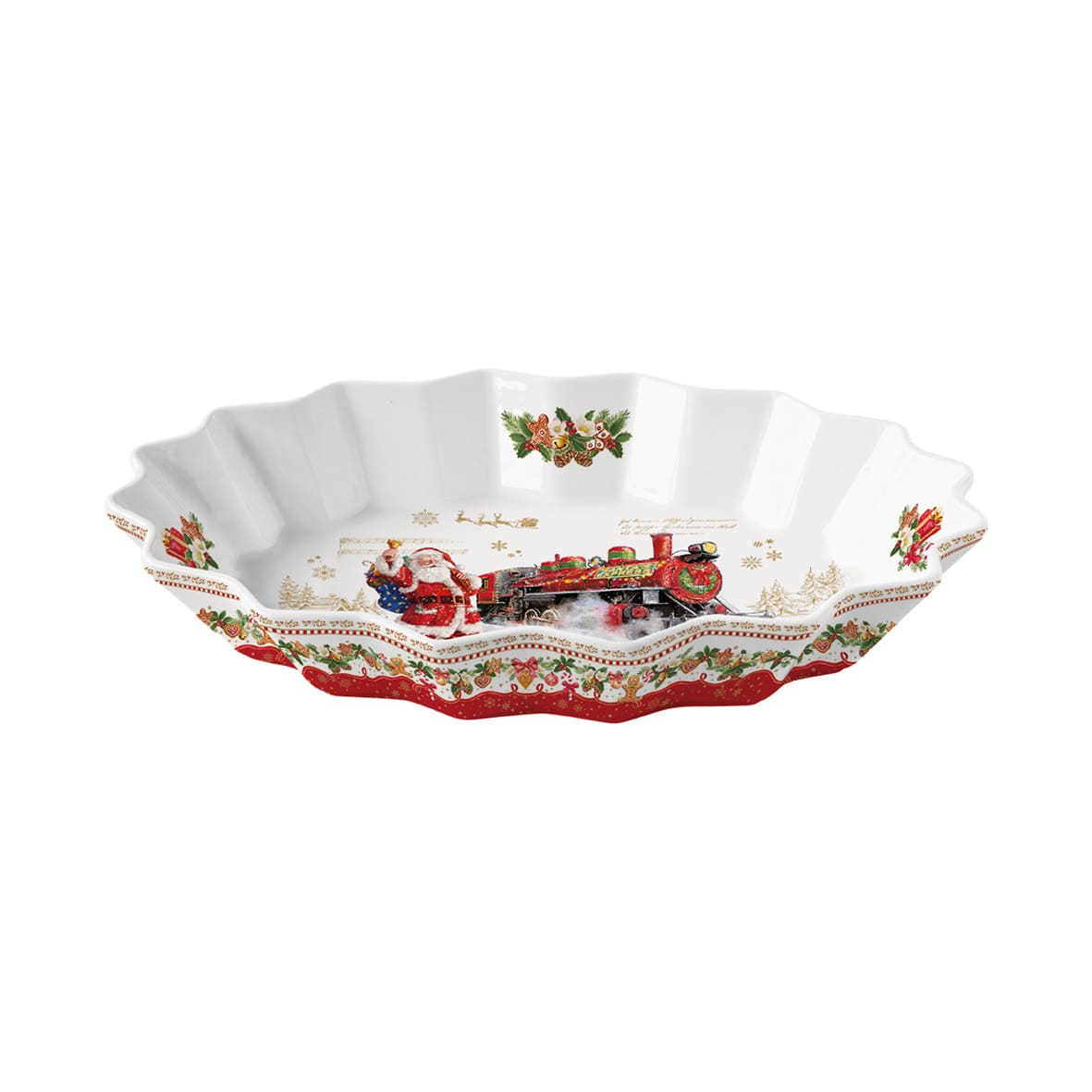 EASY LIFE Christmas Memories Piatto Ovale 30x20,5cm Porcellana Tavola di Natale