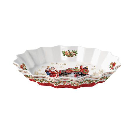 EASY LIFE Christmas Memories Piatto Ovale 30x20,5cm Porcellana Tavola di Natale