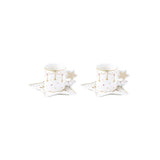 EASY LIFE Christmas Lights Set 2 Tazzine Caffe Espresso con Piattino 80ml Porcellana Tavola di Natale