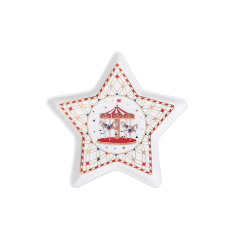 EASY LIFE Christmas Wonderland Piatto a Stella 19,5cm Porcellana Tavola di Natale