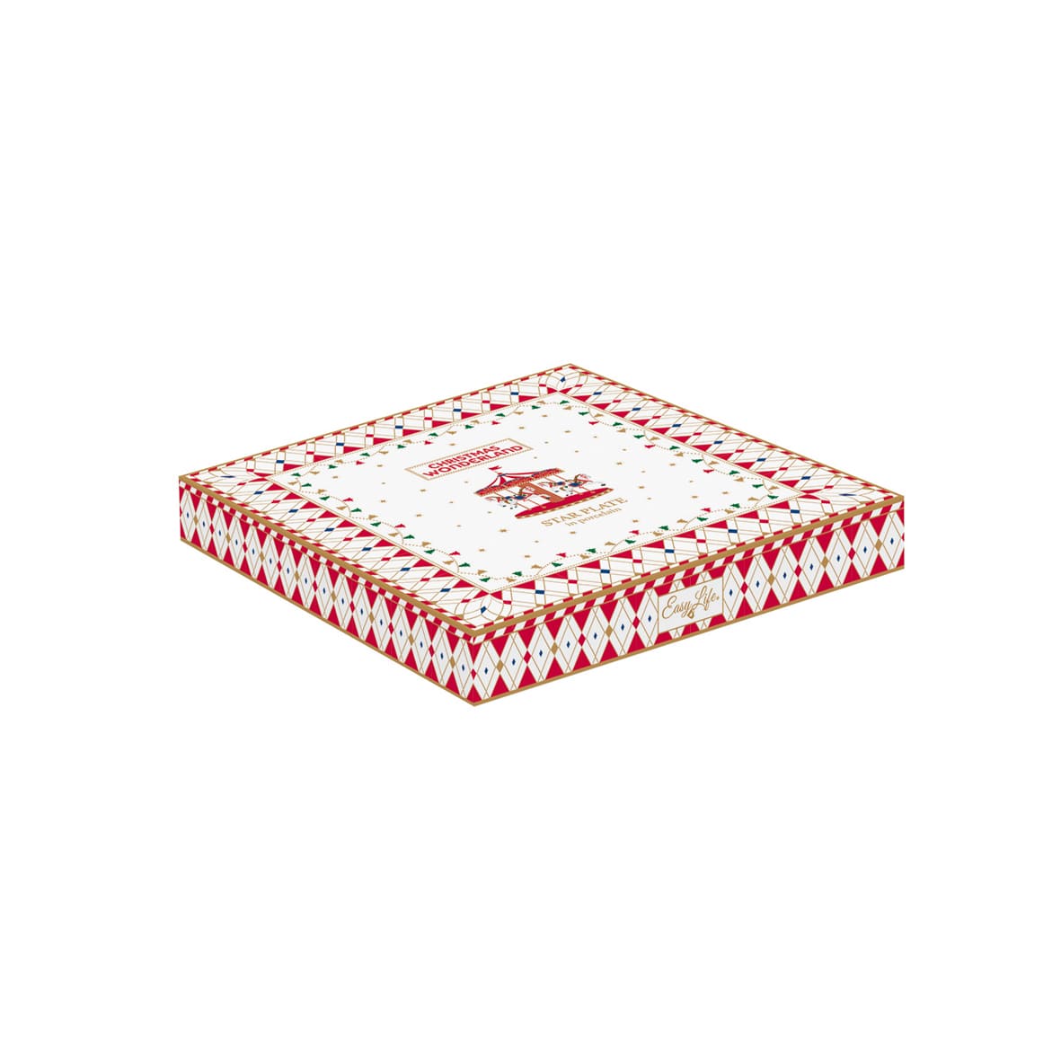 EASY LIFE Christmas Wonderland Piatto a Stella 19,5cm Porcellana Tavola di Natale