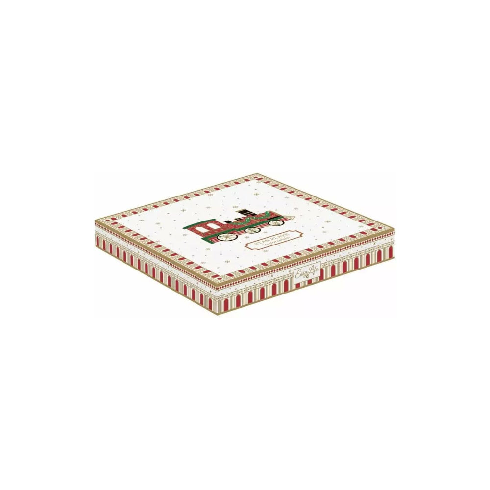 EASY LIFE Polar Express Piatto a Stella 19,5cm Porcellana Tavola di Natale
