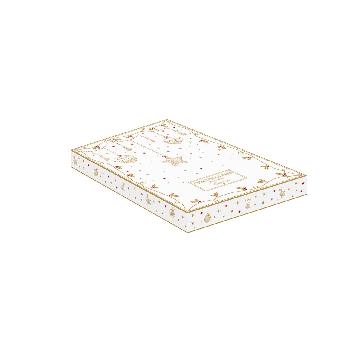 EASY LIFE Christmas Lights Piatto a Forma Abete 21x16cm Porcellana Tavola di Natale