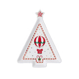 EASY LIFE Christmas Wonderland Piatto a Forma Abete 21x16cm Porcellana Tavola di Natale