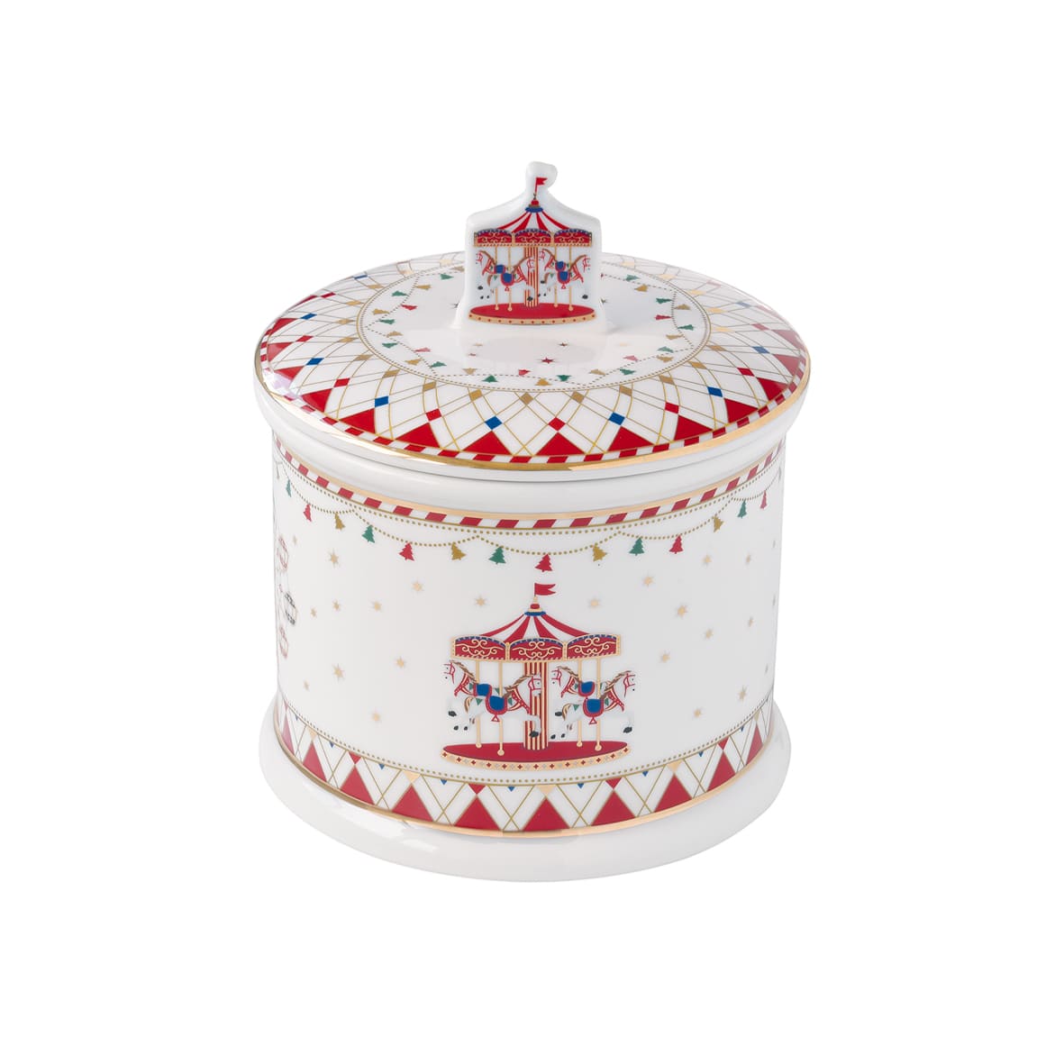 EASY LIFE Christmas Wonderland Biscottiera D14cm H16,5cm Porcellana Tavola di Natale