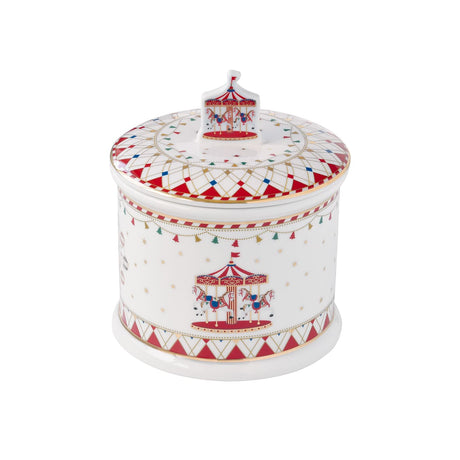 EASY LIFE Christmas Wonderland Biscottiera D14cm H16,5cm Porcellana Tavola di Natale