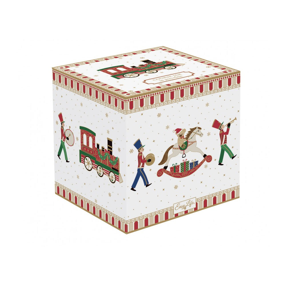 EASY LIFE Polar Express Biscottiera D14cm H16,5cm Porcellana Tavola di Natale