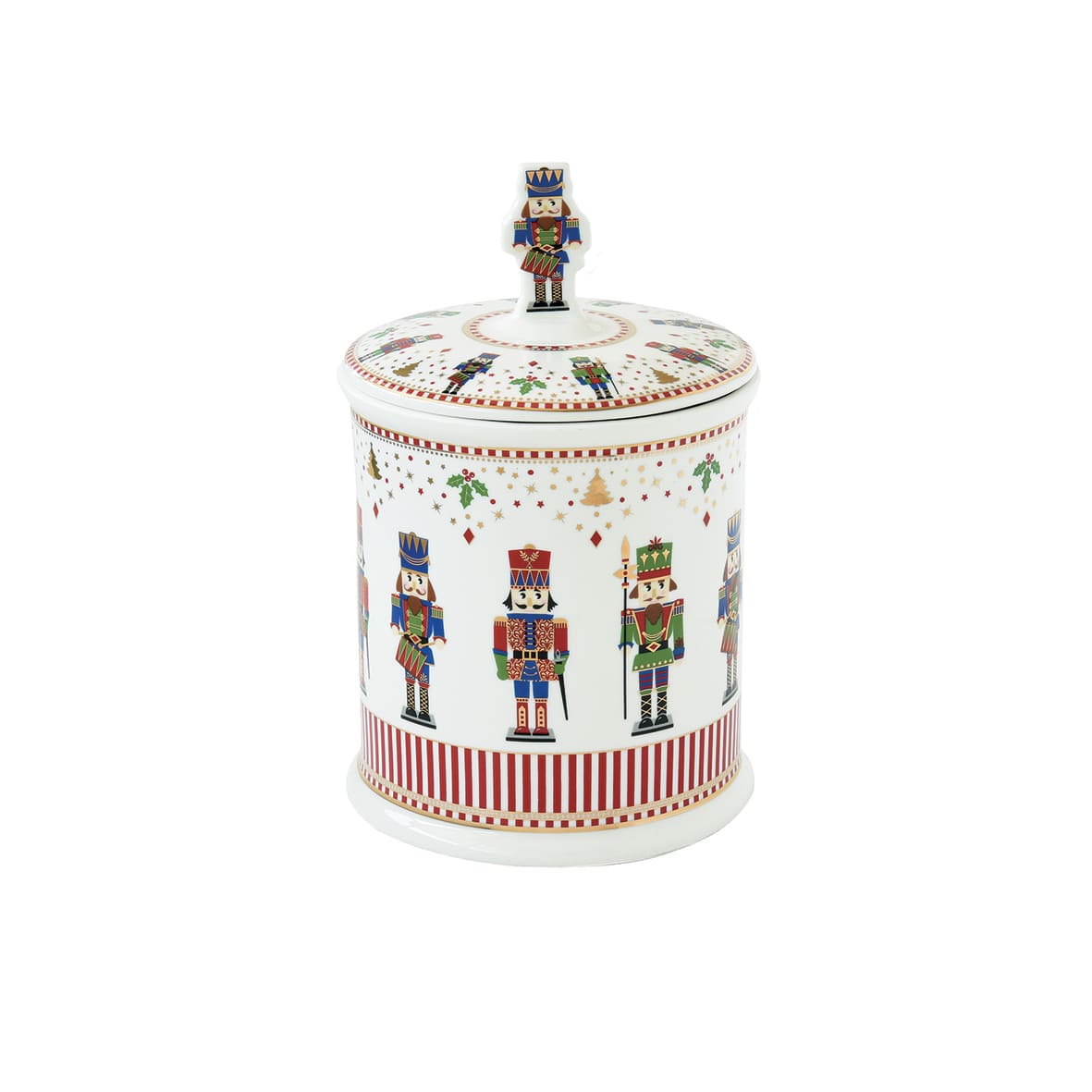 EASY LIFE Nutcracker Schiaccianoci Biscottiera D14cm H21cm Porcellana Tavola di Natale