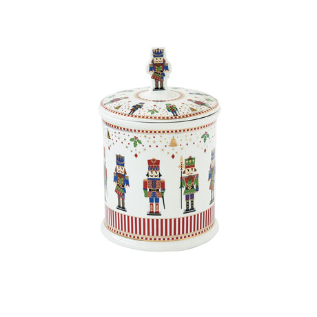 EASY LIFE Nutcracker Schiaccianoci Biscottiera D14cm H21cm Porcellana Tavola di Natale