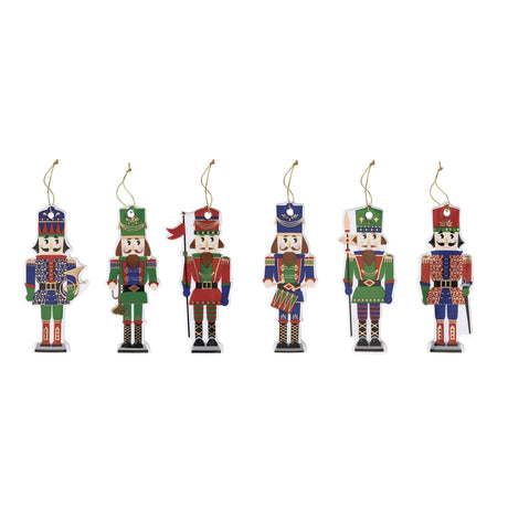 EASY LIFE Nutcracker Schiaccianoci Set 6 Decorazioni Appendini per Albero di Natale Porcellana