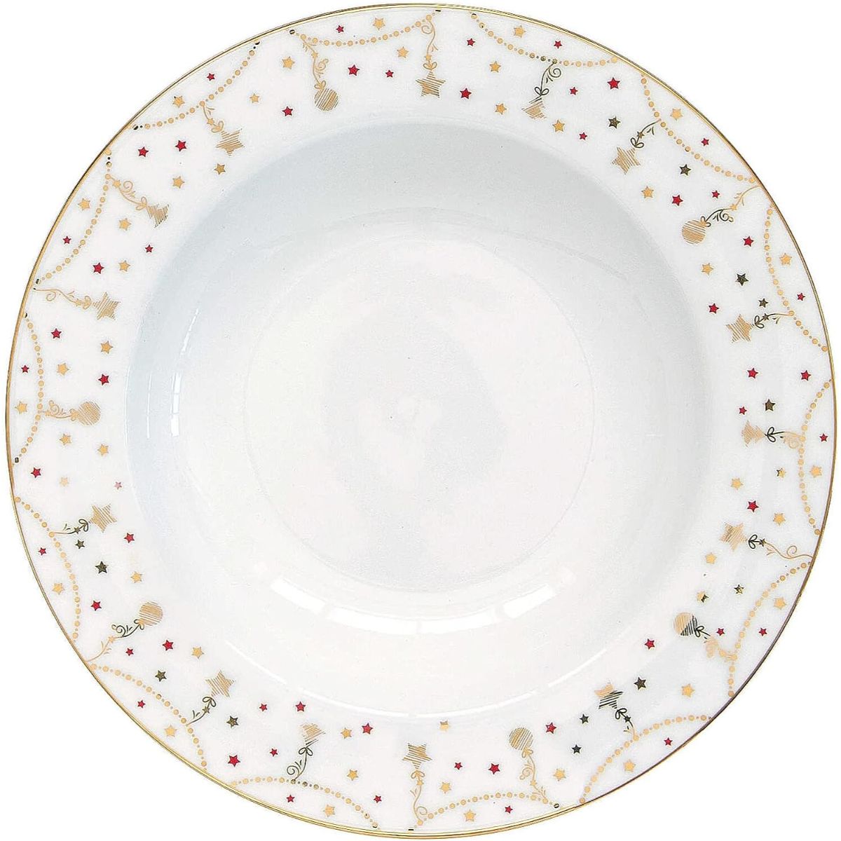 EASY LIFE Christmas Lights Table Service Plates Set 18 Pieces Porcelain Christmas Table