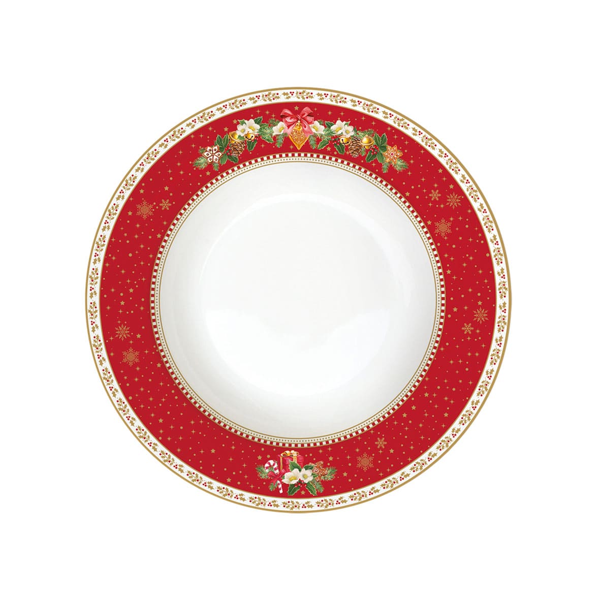 EASY LIFE Christmas Memories Servizio Tavola Piatti Set 18 Pezzi Porcellana Tavola di Natale