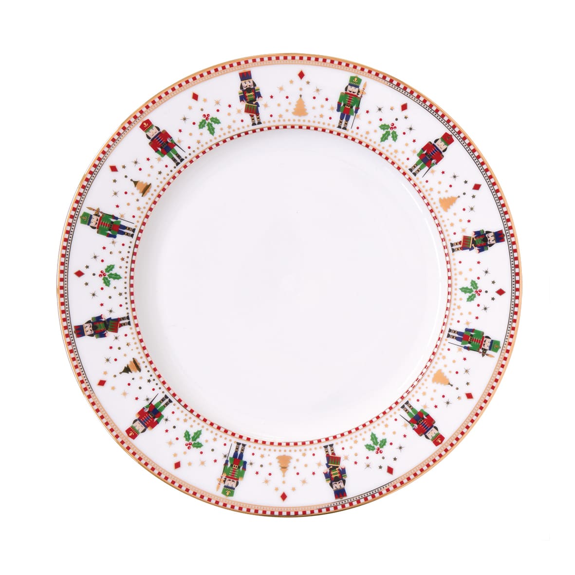 EASY LIFE Nutcracker Schiaccianoci Servizio Tavola Piatti Set 18 Pezzi Porcellana Tavola di Natale