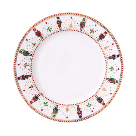 EASY LIFE Nutcracker Schiaccianoci Servizio Tavola Piatti Set 18 Pezzi Porcellana Tavola di Natale