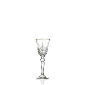 Set 6 bicchieri liquorino Brandani in vetro con bordo oro 5 cm
