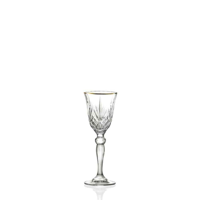 Set 6 bicchieri liquorino Brandani in vetro con bordo oro 5 cm