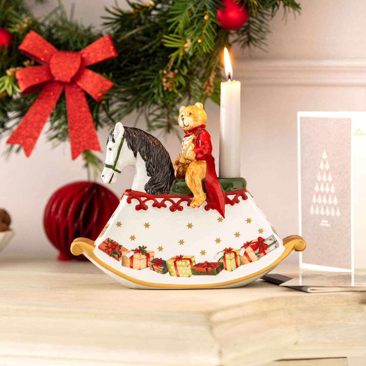 VILLEROY & BOCH Christmas Toys Cavallo a Dondolo 22x17cm Porcellana Decorazione di Natale