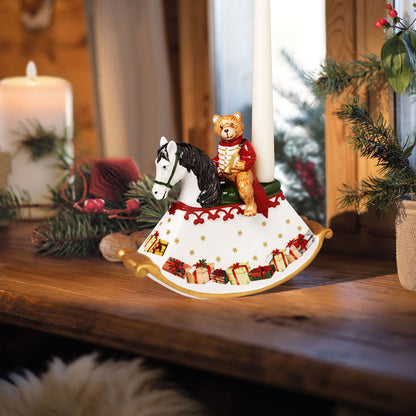 VILLEROY &amp; BOCH Christmas Toys Cavallo a Dondolo 22x17cm Porcellana Decorazione di Natale