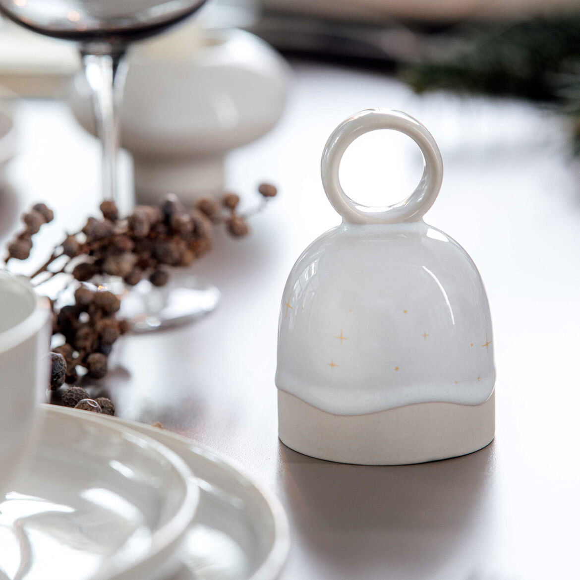 VILLEROY & BOCH Winter Glow Campana Campanella 10cm Porcellana Decorazione Natalizia
