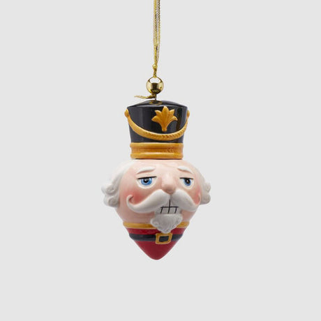 EDG Addobbo Pendaglio Decorazione Natalizia Schiaccianoci 12cm Ceramica Rosso