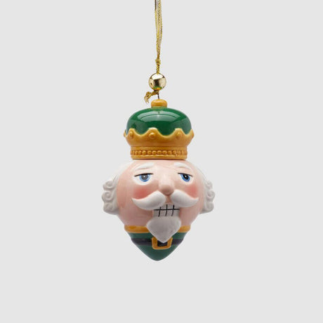 EDG Addobbo Pendaglio Decorazione Natalizia Schiaccianoci 12cm Ceramica Verde