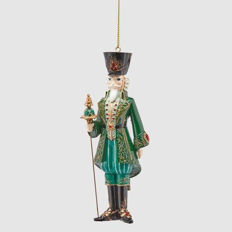 EDG Addobbo Pendaglio Decorazione Natalizia Soldatino Schiaccianoci 16,5cm Resina Verde