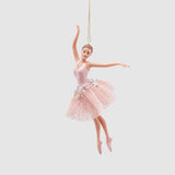 EDG Enzo De Gasperi Ballerina Addobbo Pendaglio per Albero di Natale 18cm Rosa Resina