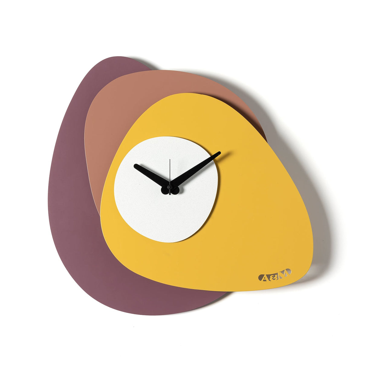 ARTI & MESTIERI Orologio di Design Minimal Grease Viola Ametista Mocha Mouse Ocra Bianco Marmo 35x35cm