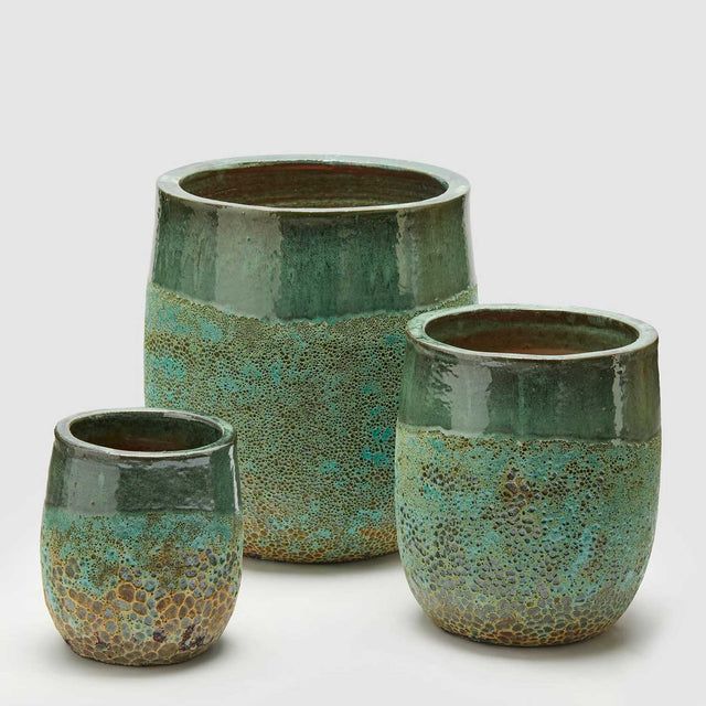 Vaso porta piante Saigon EDG in ceramica turchese 23x20 cm