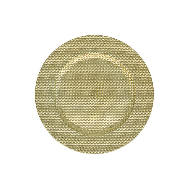 BRANDANI Sottopiatto Intreccio Set 4 Pezzi Oro 33cm Tavola di Natale