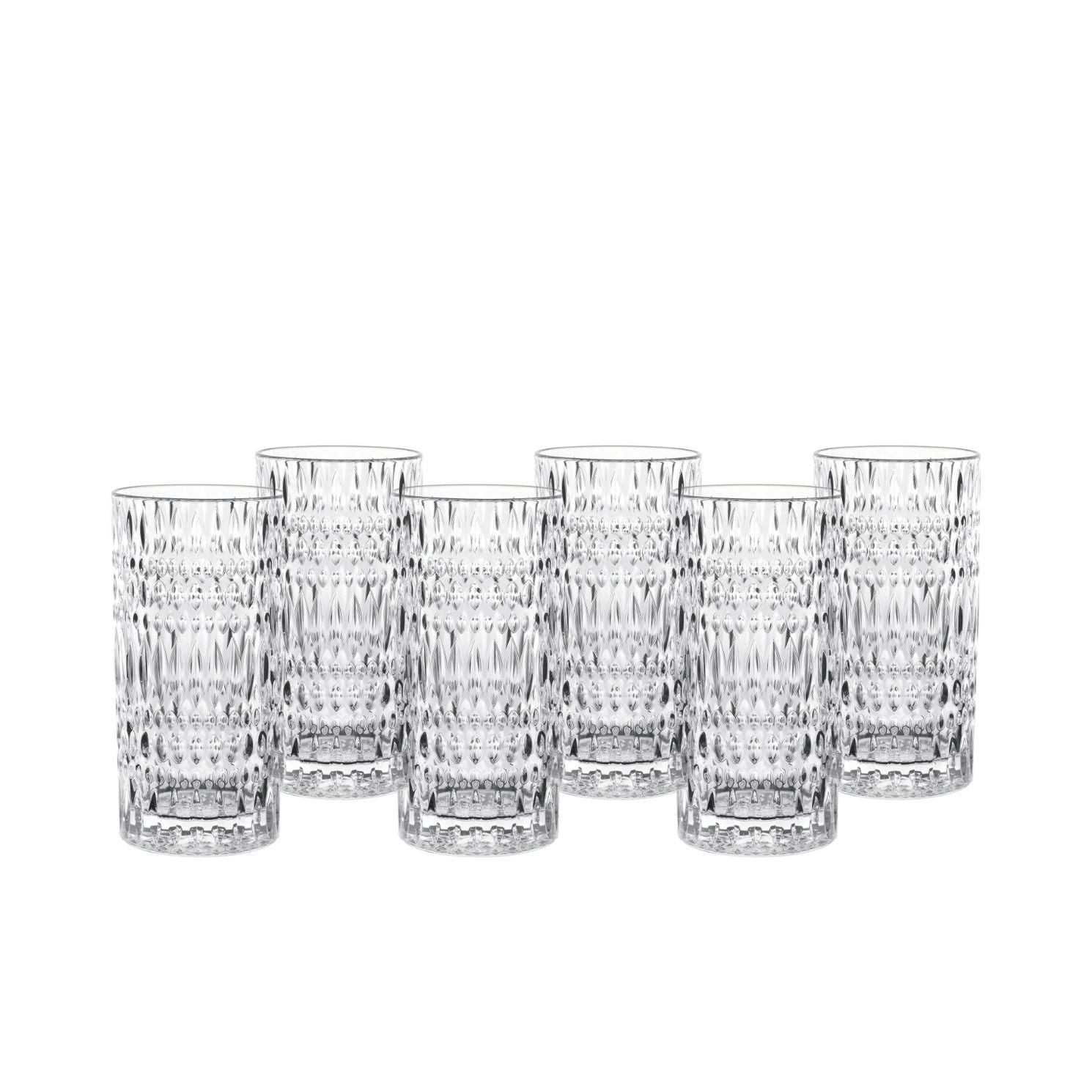 NACHTMANN Ethno Bicchiere Alto da Long Drink Set 6 Pezzi 422ml Cristallo