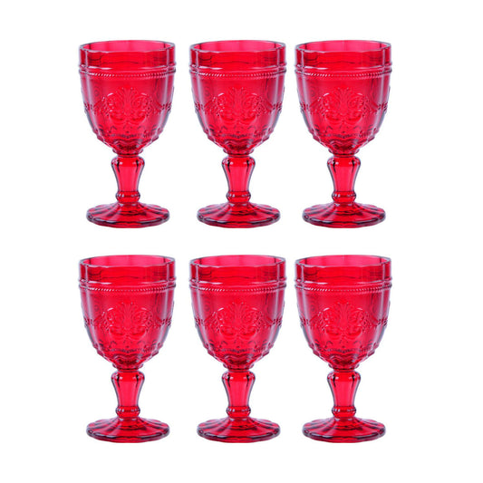 BRANDANI Bicchiere Calice Rouge Rosso Set 6 Pezzi Vetro 15cm Tavola di Natale