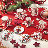 BRANDANI Decorazione Sottomoka Lo Schiaccianoci Set 4 Pezzi 10cm Ceramica e Sughero