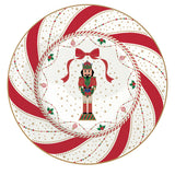 EASY LIFE Nutcracker Twist Schiaccianoci Servizio Tavola Piatti Set 18 Pezzi Porcellana Tavola di Natale