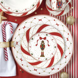 EASY LIFE Nutcracker Twist Schiaccianoci Servizio Tavola Piatti Set 18 Pezzi Porcellana Tavola di Natale