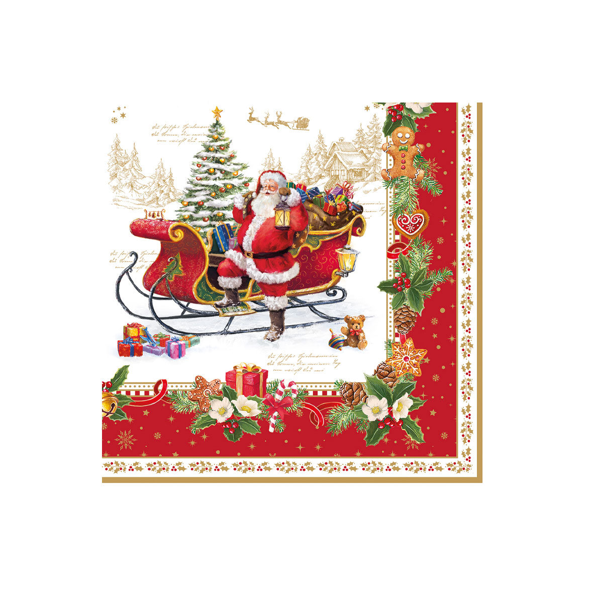 EASY LIFE Christmas Memories Confezione 20 Tovaglioli di Carta Natalizi 33x33cm