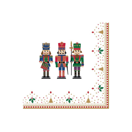 EASY LIFE Nutcracker Schiaccianoci Confezione 20 Tovaglioli di Carta Natalizi 33x33cm
