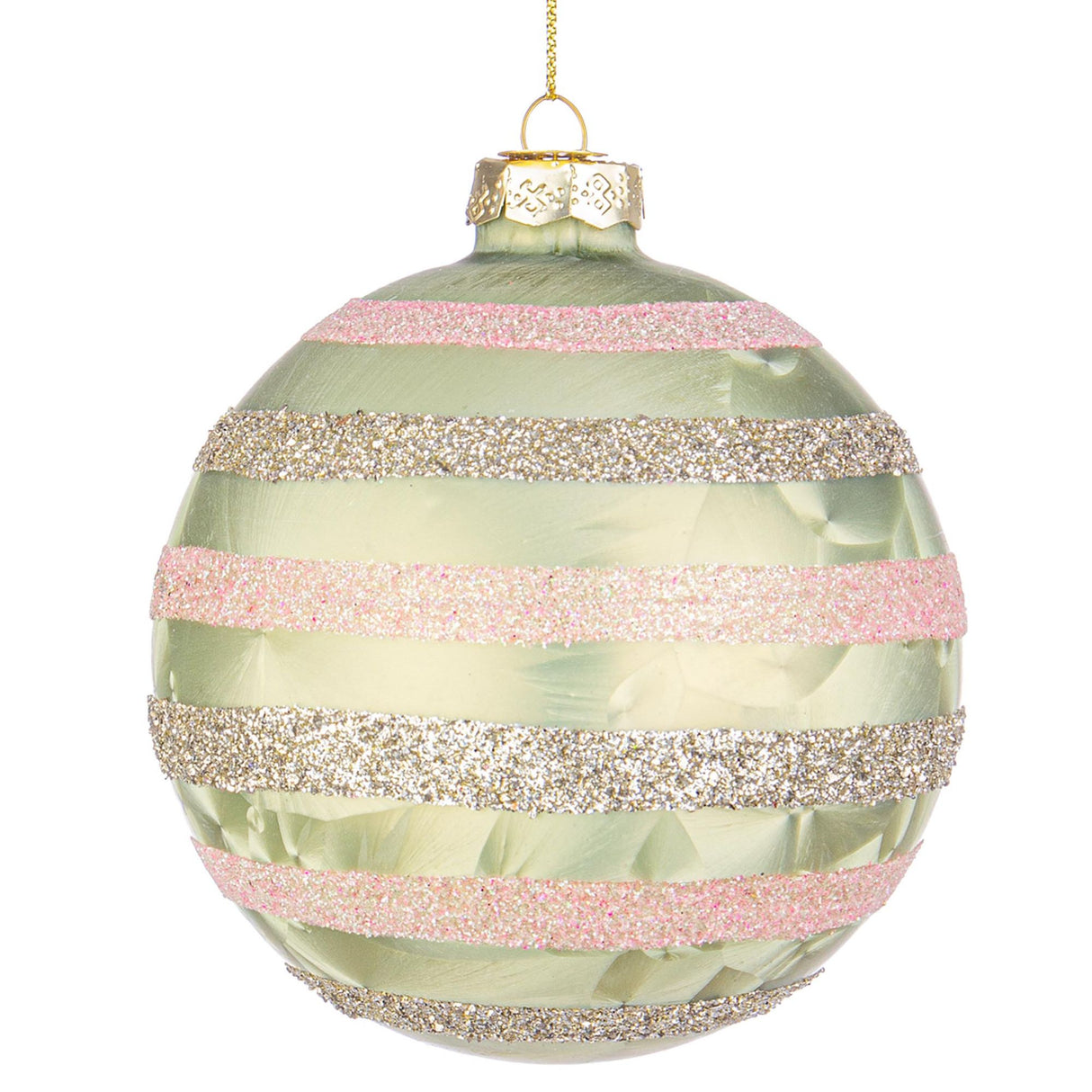 BIZZOTTO Sfera Pallina in Vetro per Albero di Natale 10cm Chrystal Verde