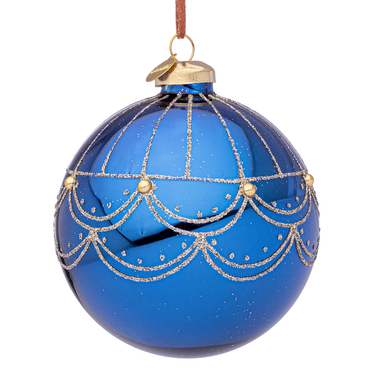 BIZZOTTO Sfera Pallina in Vetro per Albero di Natale 10cm Micol Blu