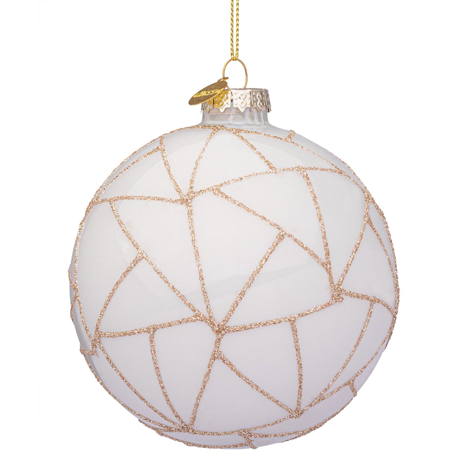 BIZZOTTO Sfera Pallina in Vetro per Albero di Natale 10cm Wedge Bianco