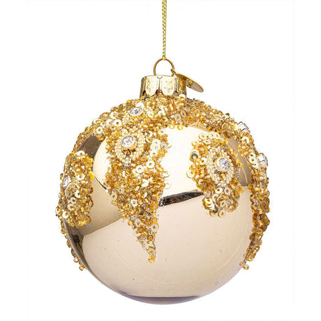BIZZOTTO Sfera Pallina in Vetro per Albero di Natale 8cm Melissa Oro