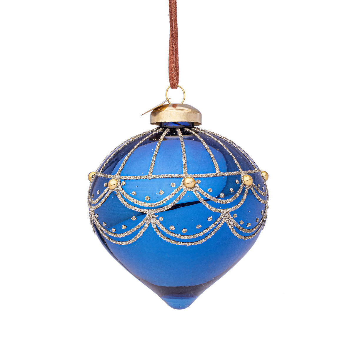 BIZZOTTO Pendaglio Sfera Pallina in Vetro per Albero di Natale 7cm Micol Blu