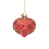 BIZZOTTO Pendaglio Sfera Pallina in Vetro per Albero di Natale 7cm Winslows Rosso