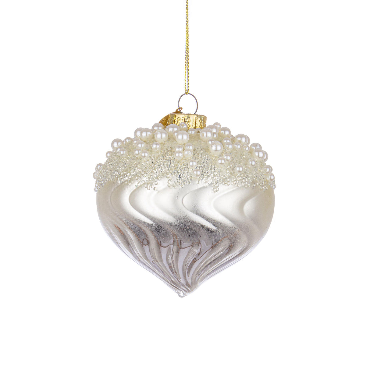 BIZZOTTO Pendaglio Sfera Pallina in Vetro per Albero di Natale 7cm Emotions Bianco